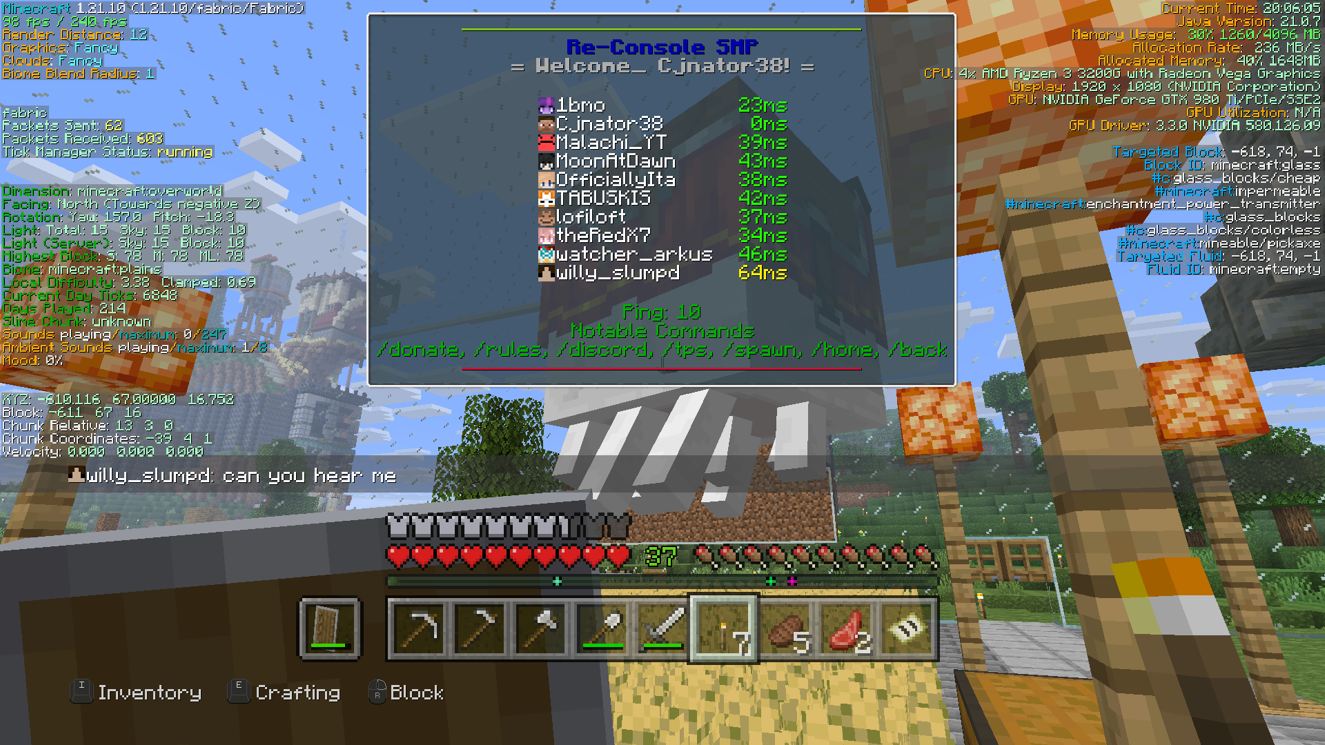 Re-Console+ BetterF3/Ping View