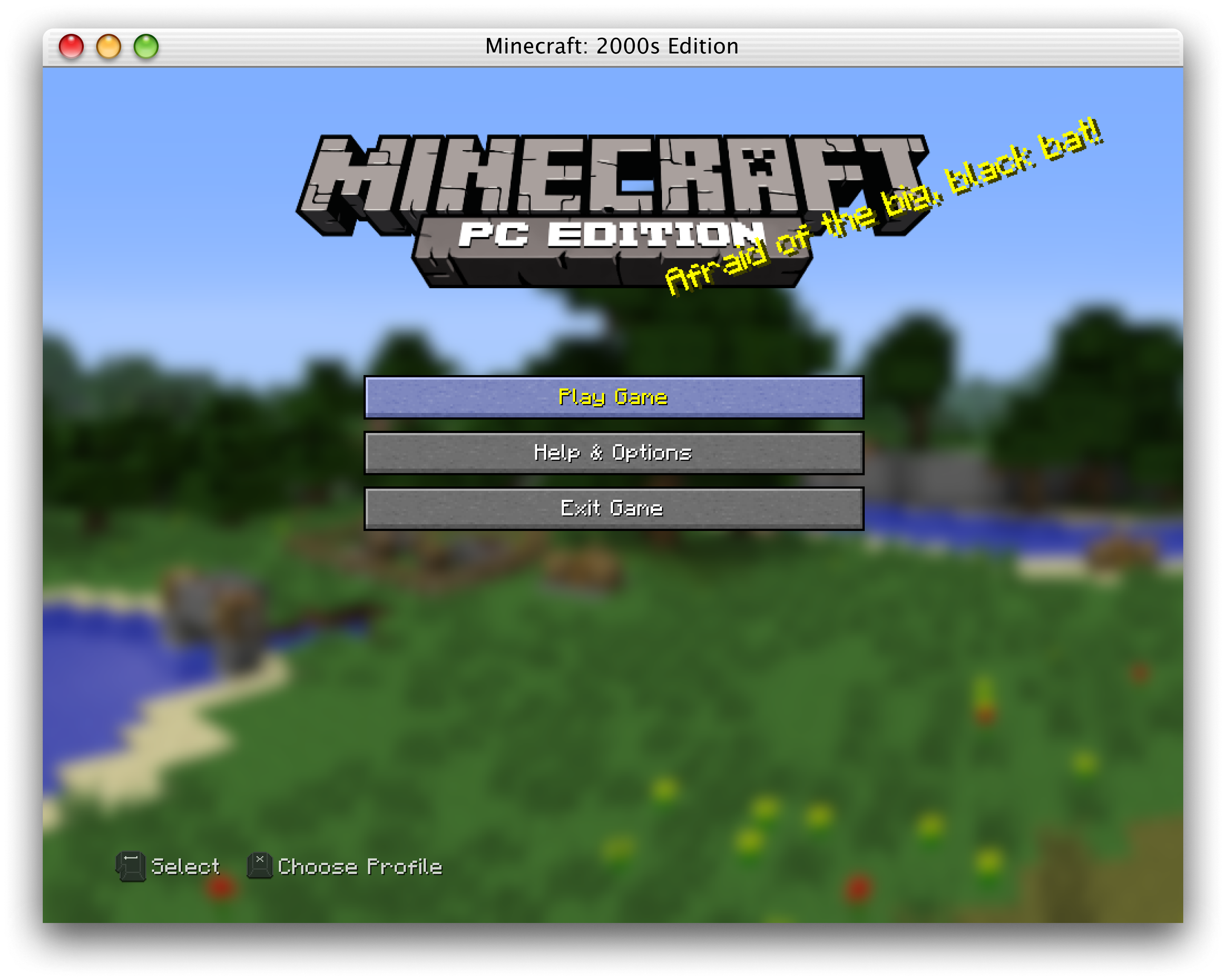 Main Menu with Mac OS X Titlebar