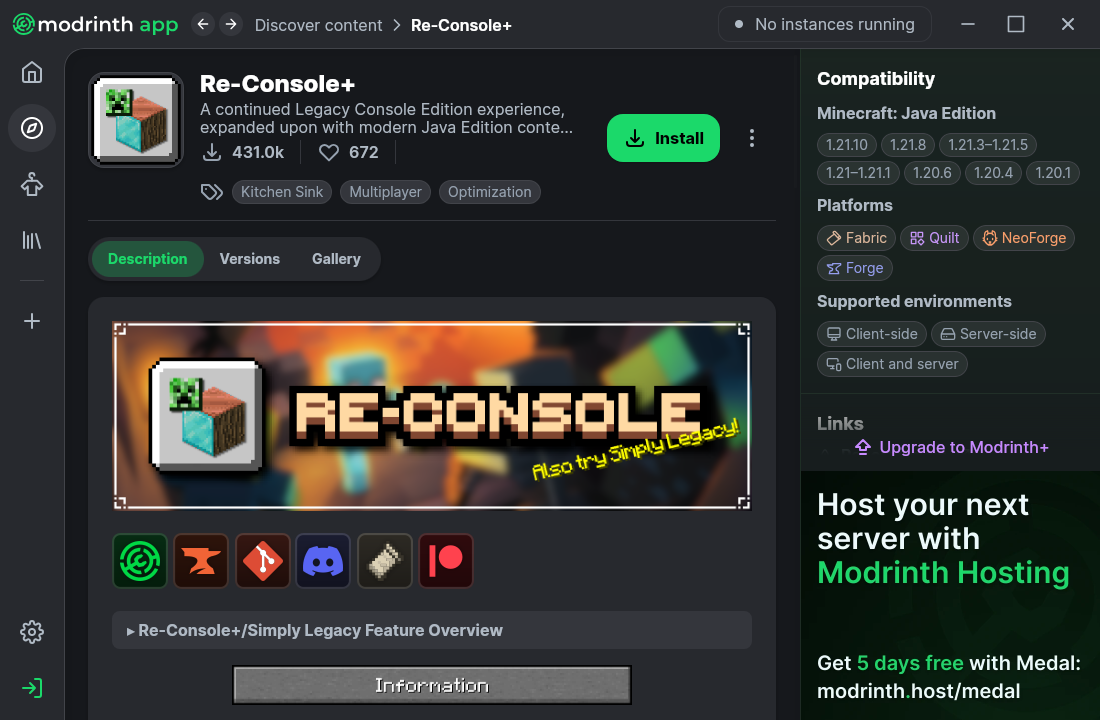 Modrinth App Screenshot