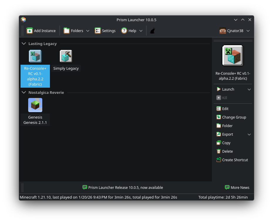 Prism Launcher Screenshot